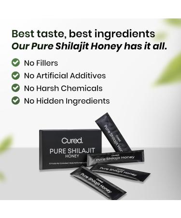 Cured Pure Himalayan Shilajit Honey Sticks 10 Pack | Maximum Strength Natural Performance Shilajit for Men w/ 85+ Trace Minerals | For Energy Endurance & Immunity | Non-GMO & Organic Raw Honey Packs - Buy Online on GoSupps.com