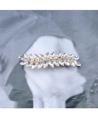 Yheakne Crystal Wedding Hair Clip Barrette Gold Rhinestone Hair Barrette Clips Bling Bridal Headpieces Decorative Head Clip Headwear Crystal Hair Clip Shine Cz Bride Hair Accessories for Women(Gold) - Buy Online on GoSupps.com