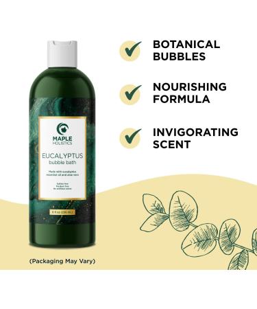 Premium Eucalyptus Bubble Bath Soap - Sulfate Free, Relaxing Essential Oils, Vitamin E - 8 Fl Oz - Aromatherapy Bubble Bath for Women and Men - Buy Online on GoSupps.com