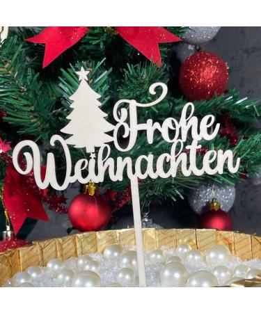 Merry Christmas Wooden Cake Topper - Premium Cake Decoration for Holiday Celebrations - Buy Online on GoSupps.com