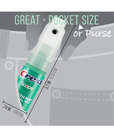 Crest Scope | One 3-Pack of Mint Breath Mist Sprays (3 Total Sprays) - 0.24 Ounce (7mL) Each 0.72 Ounces Total 3 Pack - Buy Online on GoSupps.com