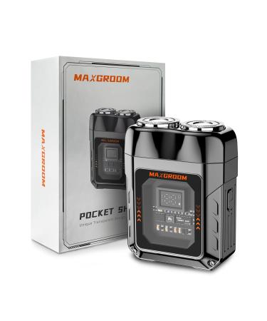 MAXGROOM Mini Electric Beard Shaver for Men IPX7 Waterproof with Strong Power for 8500 RPM Motor and LED Display Compact and Portable for Office and Travel MAXGROOM