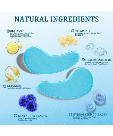 Under Eye Patches for Dark Circles & Puffiness - Hydrating Treatment with Hyaluronic Acid & Collagen (30 Pcs - Buy Online on GoSupps.com