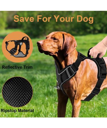 Etaccu No-Pull Dog Harness with Handle - Adjustable Reflective Breathable Safety Harness for Medium Dogs - Black XL - Buy Online on GoSupps.com