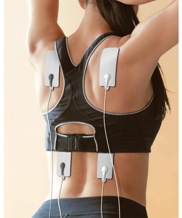 10-Pack Rectangular Snap TENS Unit Replacement Pads | Self-Adhesive 1.8X3.8 TENS Electrode Pads | AVCOO Latex-Free | Compatible with TENS EMS Devices | 3.5mm Button Leads | White - Buy Online on GoSupps.com