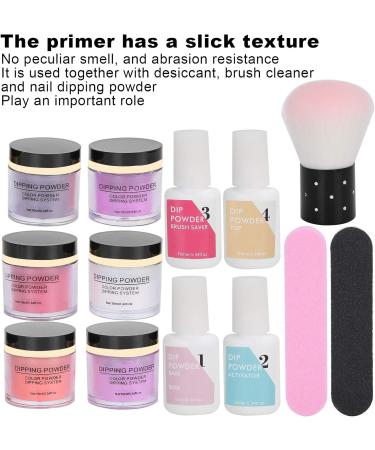 Nail Dipping Powder Set Nail Art Powder Top Base Coat Gel Dust Brush Manicure Tool Set (K1213) - Buy Online on GoSupps.com