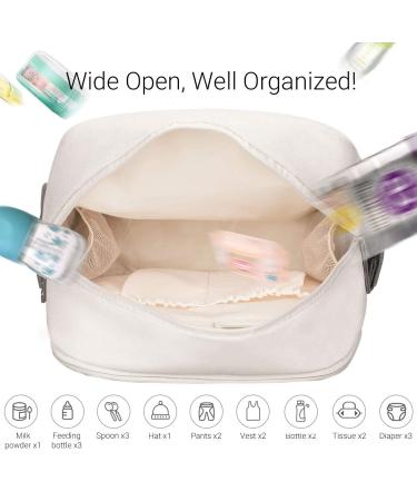 COYSLAND Diaper Bag Backpack for Baby Boy/Girl - Large Capacity Maternity Nappy Bag with Insulated Pocket, Stroller Straps, Laptop Compartment & Anti-theft Pocket - B-white/Grey - Buy Online on GoSupps.com