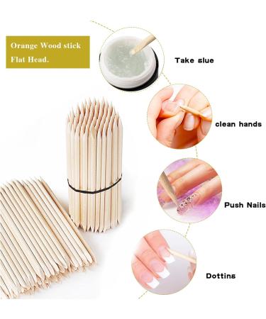 SHIYUAN 200 Hundred Orange Wooden Sticks Smooth Sticks Without Barbs A Nail Cuticle Stick With Different Functions At Both Ends Cuticle Pusher for Manicure Pedicure - Buy Online on GoSupps.com