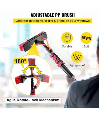Water Fed Pole Kit Water Fed Brush W/Squeegee 3-in-1 Aluminum Outdoor Window Cleaner Cleaning Tool for Window Glass 30Cm 3.6M - Buy Online on GoSupps.com