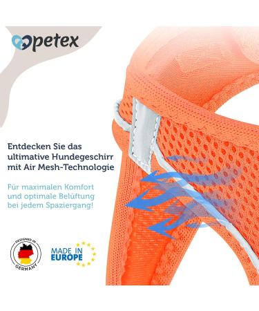 Buy Petex Dog Harness for Small & Medium Dogs - TUV Tested Made in Europe Reflective & Breathable - Neon Orange - Perfect for Puppies - Buy Online on GoSupps.com