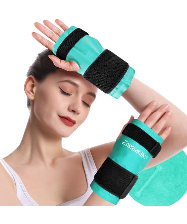 Wrist Hand Ice Pack Wrap 2 Pack-Reusable Gel Hot & Cold Therapy for Wrist Elbow Hand Pain Relief from Carpal Tunnel Soreness Rheumatoid Arthritis Tendonitis Swelling Bruises & Sprains