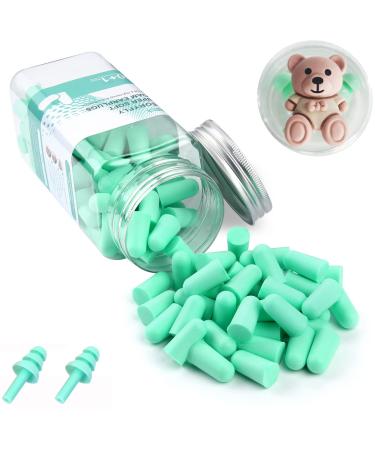VeoryFly Soft Foam Ear Plugs for Sleep 122 Pcs 38 dB Highest SNR Ear Plugs for Sleeping Noise Cancelling Reusable Comfortable Hearing Protection Foam Earplugs for Sleep Snoring Work Lound Noise Mint Green