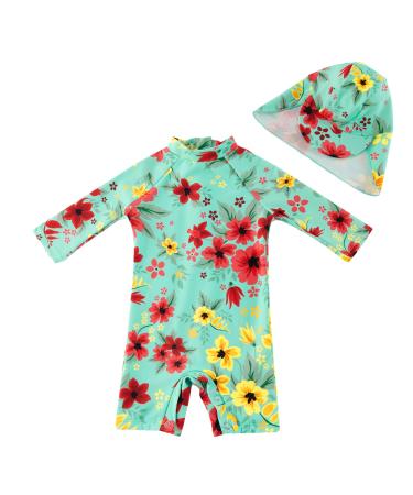 upandfast Baby Boys/Girls Zipper Swimwear with Snap Bottom UPF 50+ Sun Protection Toddler One Piece Swimsuit Light Green 9-12 Months - Buy Online on GoSupps.com