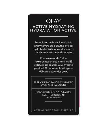 Olay Active Hydrating Eye Gel Fragrance-Free Anti-Aging Eye Cream with Hyaluronic Acid and Niacinamide 0.5 oz - Buy Online on GoSupps.com