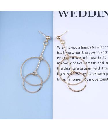 Shop Vintage Hollow Circle Dangle Earrings | Exaggerated Gold Bar Hoop Earrings for Women - International Shipping Available - Buy Online on GoSupps.com