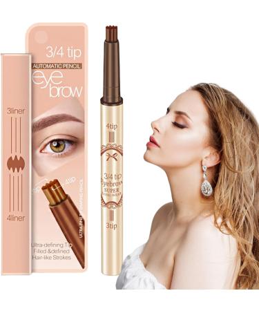 Microblade Eyebrow Waterproof Eyebrow | Eyebrow Makeup with Natural-Looking Microblading Eye Brow Pencil with -4 Tip for Mother Makeup Lover Pochy Dark Brown - Buy Online on GoSupps.com