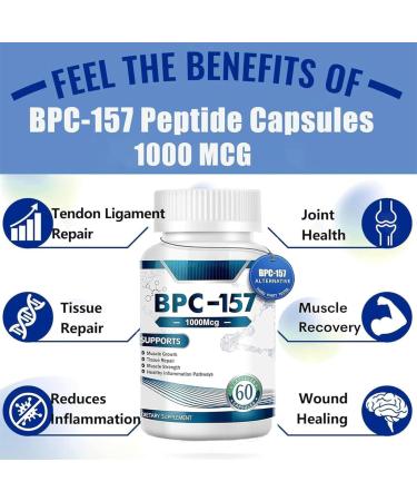 Bpc 157 Peptide Capsules 1000mcg Gluten Free Supplement 60 Capsules - Buy Online on GoSupps.com