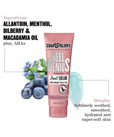 Soap & Glory Original Pink Heel Genius Foot Cream - AHA Exfoliant for Dry Cracked Feet, Moisturizing with Macadamia Oil - 4.2 oz - Buy Online on GoSupps.com