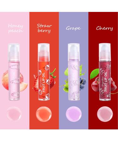 Shop 4pcs Fruity Flavors Lip Oil Set for Girls - Long-Lasting Moisturizing Roll-On Lip Gloss - Buy Online on GoSupps.com