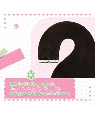 Buy Youngsee Dark Brown Tape In Hair Extensions - Real Remy 50g 20pcs #2 | 35cm Quality Hair Recovery - Buy Online on GoSupps.com
