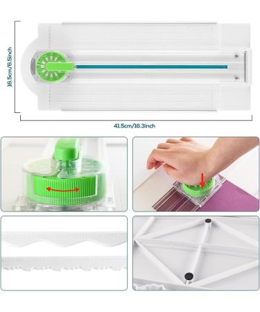 12-Shapes Craft Paper Edge Cutter Dial Trimmer with Measurements - Scrapbooking & Photo Card Decorative Wave Edges Cutting Tool - Buy Online on GoSupps.com