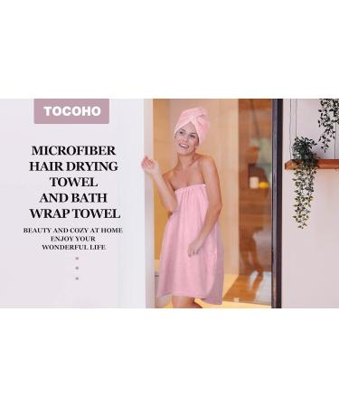 Shop Women Microfiber Bath Wrap & Hair Drying Towel | Adjustable Soft Body Wrap Super Absorbent Quick Drying (Pink - Buy Online on GoSupps.com