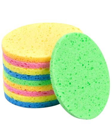 10 pieces of face washing sponge natural cellulose facial cleaning sponges for face spa massage make-up remover (5 colors) (oval) - Buy Online on GoSupps.com