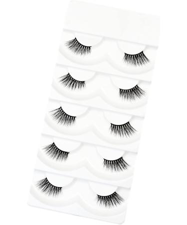 Vivis Half False Lashes 3D Faux Mink Corner Eyelashes Natural Fake Eye Fluffy Cross Reusable Makeup Extension 5 Pairs - B16 - Buy Online on GoSupps.com