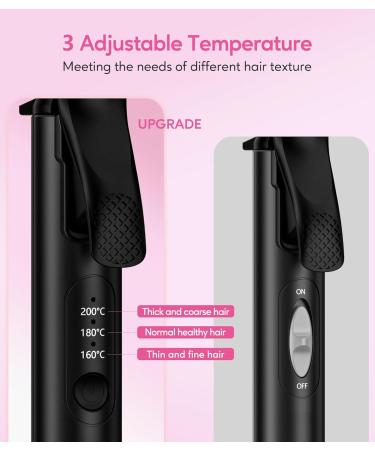 Farery Mini Curling Iron - 25mm Travel Size | Adjustable Temperatures & Ceramic Keratin Infusion for Short Hair - Buy Online on GoSupps.com