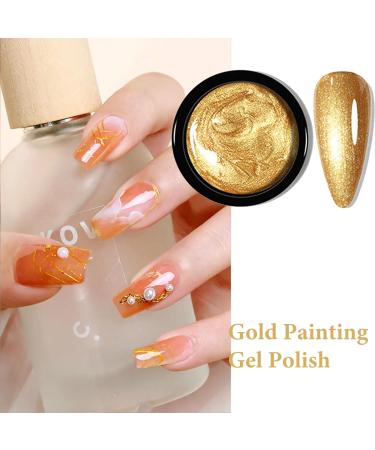 Chrome Gel Nail Polish Metallic Nail Painting Gel Gold Silver Spider Gel Liner Art Soak Off UV Drawing Polish 3D Metal Painting Gel DIY - Buy Online on GoSupps.com