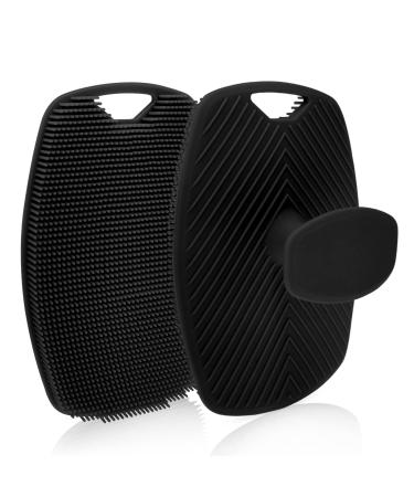 Soft Silicone Body Scrubber for Men Premium Silicone Scrubber for Nourishing Cleaning & Exfoliating Your Skin Lather Boosting Bristles with Ergonomic No-Slip Handle  Long-Lasting & Easy to Clean(1pc) Black-1pc