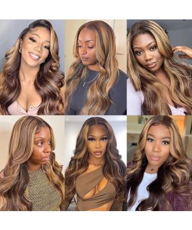 Bele Highlight Brazilian Body Wave Ombre Lace Front Wig 28 inch T-Part 4/27 Color 150% Density Virgin Human Hair - Buy Online on GoSupps.com