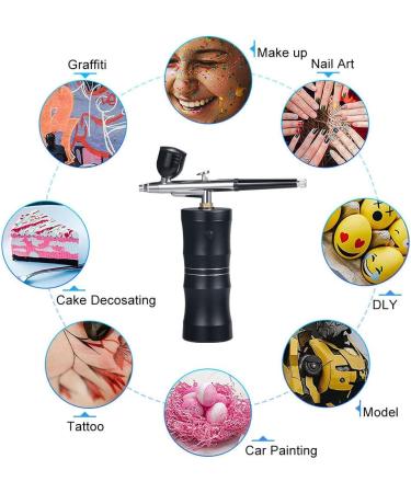 Kydelty Rechargeable Mini Airbrush Kit with Compressor for Makeup, Tattoo, Nail Art - Portable Handheld Air Brush for Face Paint and Model Painting - Buy Online on GoSupps.com