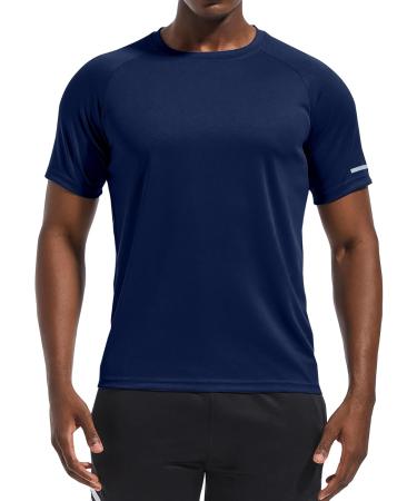 Holure Men's Sports T-Shirts 3 or 5 Pack | Breathable Quick-Drying Running & Fitness Shirts - Black Dark Gray Marine - Buy Online on GoSupps.com