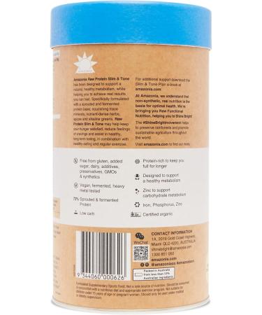 RAW Australian Made Organic Slim and Tone Protein - Vanilla & Cinnamon 500g | International Shipping Available - Buy Online on GoSupps.com