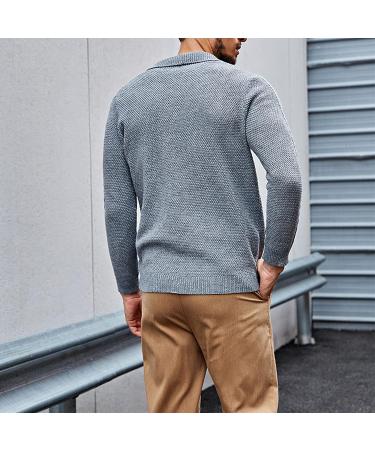 Men's Knit Single-Breasted Solid Color Cardigan - 3XL Grey Banana Cardigan - Buy Online on GoSupps.com