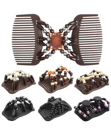 Buy Dadabig 7-Piece Pearl Hair Accessories Set | Magic Elastic Clips & Wood Combs for Women & Girls - Stylish & Stretchy Hair Clips - Buy Online on GoSupps.com
