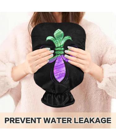 Mardi Gras Hot Water Bottle with Cover - 1L Pain Relief & Bed Warmer for Cramps & Comfort - Buy Online on GoSupps.com
