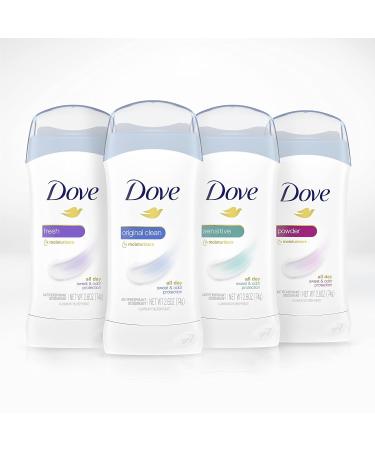 Dove Invisible Solid Antiperspirant Deodorant Stick for Women Powder For All Day Underarm Sweat and Odor Protection 2.6 oz 2 Count 2.6 Ounce (Pack of 2) Fresh - Buy Online on GoSupps.com