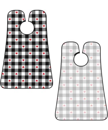 Plaid Heart Beard Bib - Valentine's Day Grooming Cloth Non-Stick Beard Hair Catcher & Salon Apron for Men | Perfect Gifts - Buy Online on GoSupps.com