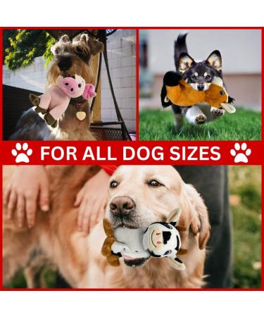 Terre Verte Farmyard Friends Dog Plush Toys Soft Washable & Durable Interactive Squeaky Toys Perfect for Small Medium & Large Breeds Ensuring Endless Entertainment 3 Pack Cute Dog Plushies - Buy Online on GoSupps.com