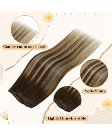 Hetto Genius Real Hair Extensions - Brown Balayage #4/27/4 | Virgin Human Hair Naturally Treated 50cm 25g - Buy Online on GoSupps.com