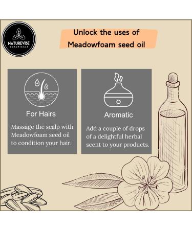 Naturevibe Botanicals Meadowfoam Oil 32 Ounces | 100% Pure and Natural | Great for Skin Care and Hair Care - Buy Online on GoSupps.com