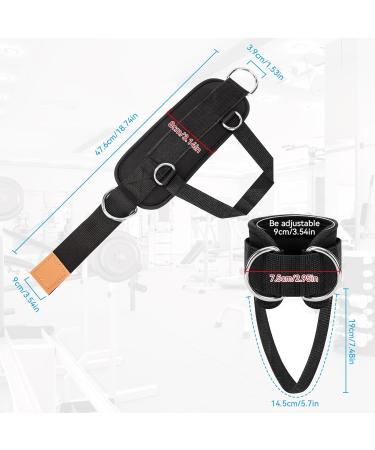 Premium Foot Loop Cable Pull - 2 Pieces Foot Cuffs with Karabiners | Adjustable Ankle Straps for Fitness Training & Leg Extension - Men & Women - Black - Buy Online on GoSupps.com