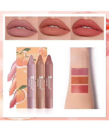 Mimore 3-Piece Matte Lipstick Set - Fruit Taste Waterproof Durable & Portable Makeup Kit - Buy Online on GoSupps.com