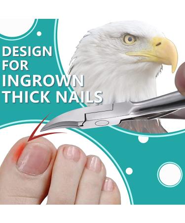 Professional Stainless Steel Toenail Clippers for Thick and Ingrown Nails - Sharp Curved Blade Nail Cutter for Men, Women, and Adults - Buy Online on GoSupps.com