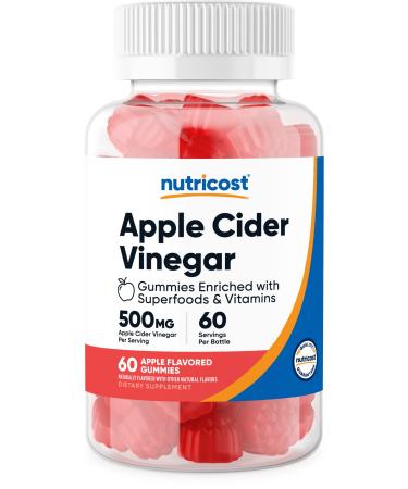 Nutricost Apple Cider Vinegar 500mg 60 Gummies Apple Flavored - Gluten Free Non-GMO No Corn Syrup - Buy Online on GoSupps.com