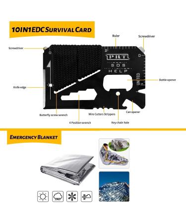 ANTARCTICA Emergency Survival Gear Kit 60-in-1 with Bracelet, Whistle, Flashlight - Camping, Hiking, Climbing Car Essentials - Buy Online on GoSupps.com