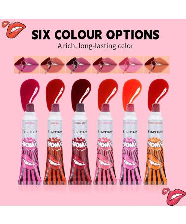  wiroouia Peel off matte lip stain peel off lip gloss | 6x Long-lasting stain removal | Peel Reveal Lip Stain Waterproof Lip Gloss Long-lasting waterproof lip gloss for weddings - Buy Online on GoSupps.com