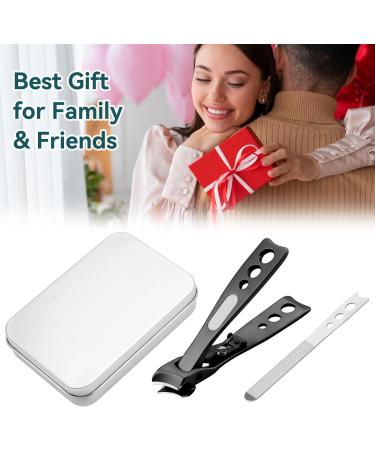 Premium Stainless Steel Ingrown & Thick Nail Clipper with Slant Curved Blade and Built-in Nail File Heavy Duty Toe Nail Clippers for Thick Nails, Men, Women Black - Buy Online on GoSupps.com